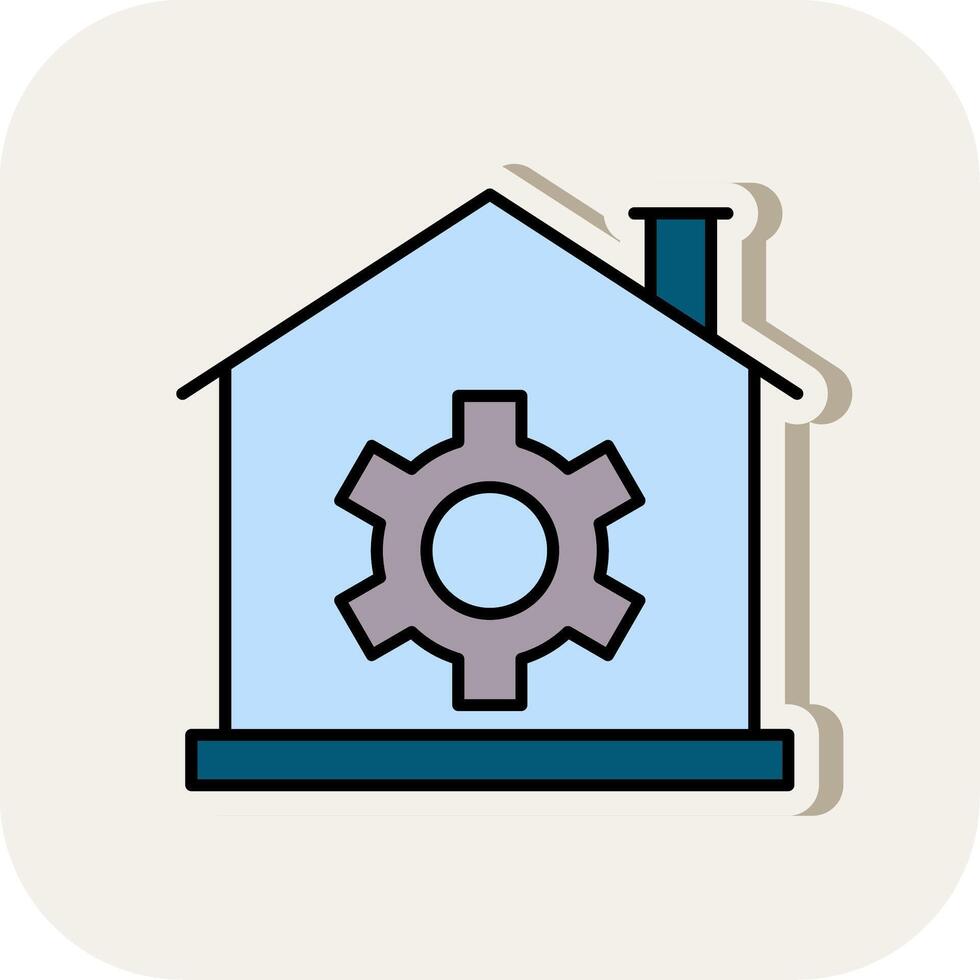 Smart Home Line Filled White Shadow Icon vector