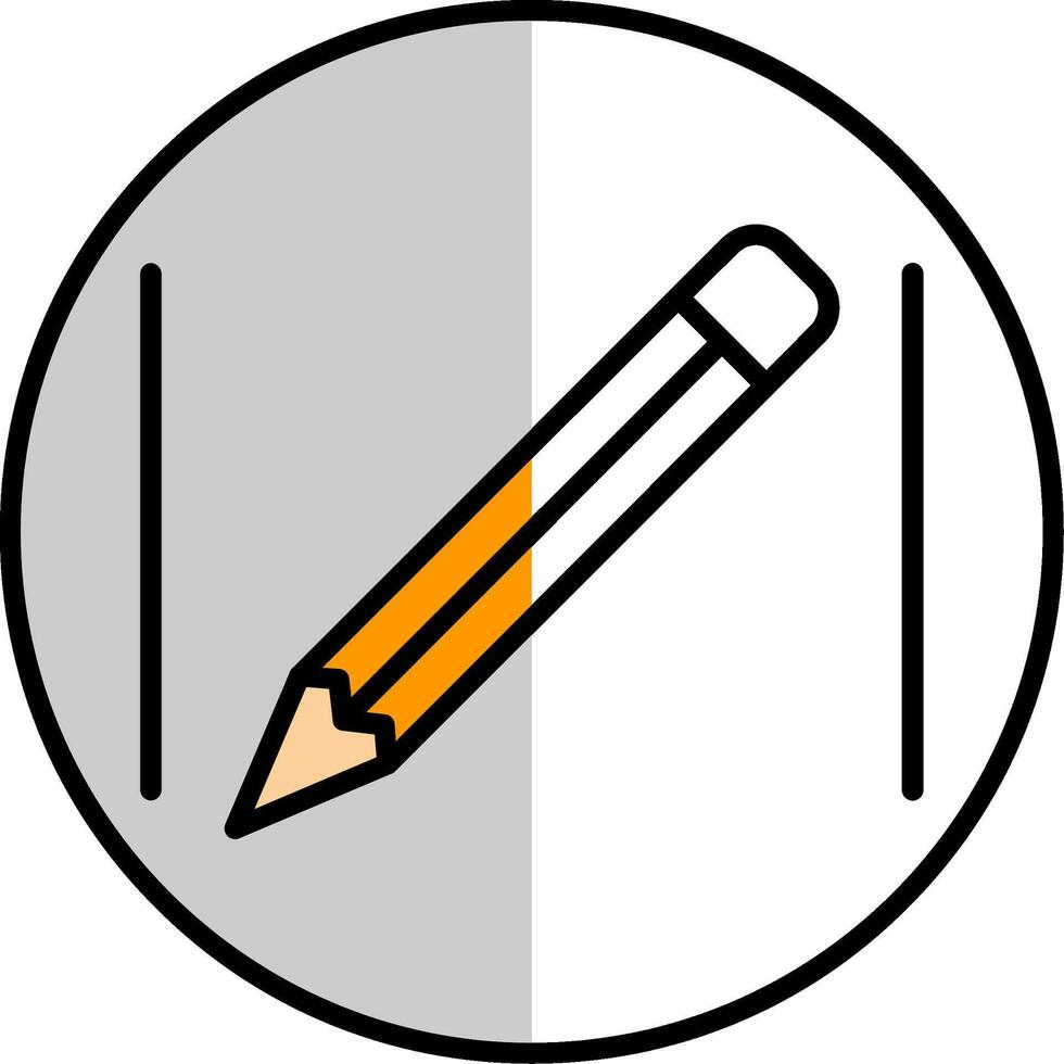 Pencil Filled Half Cut Icon vector