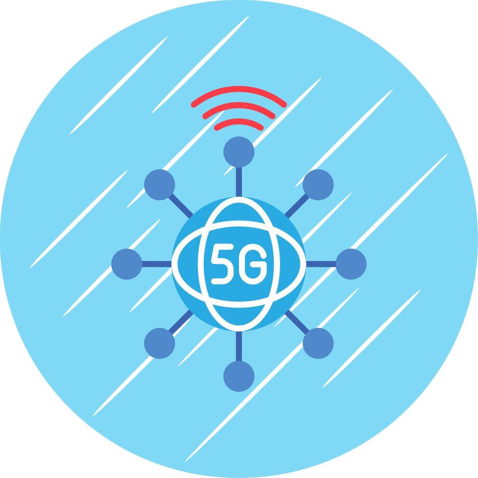 Connection Flat Blue Circle Icon vector