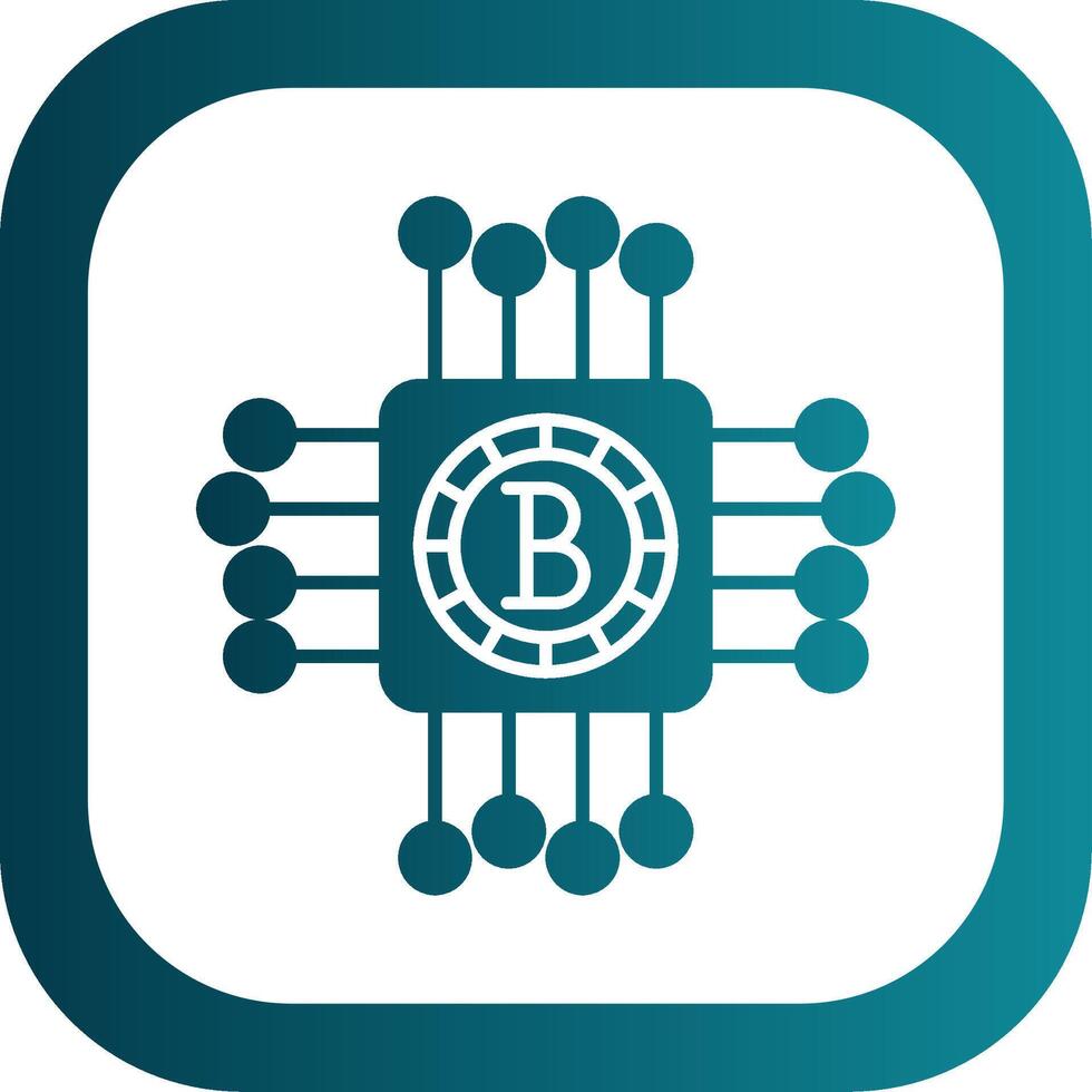 Cryptocurrency Glyph Gradient Round Corner Icon vector
