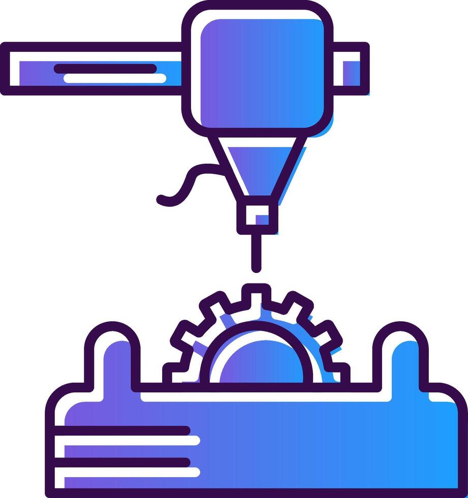 3d Printer Gradient Filled Icon vector