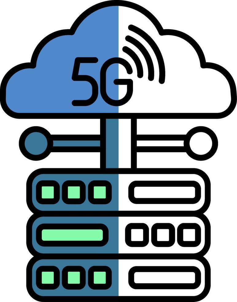 Networking Filled Half Cut Icon vector