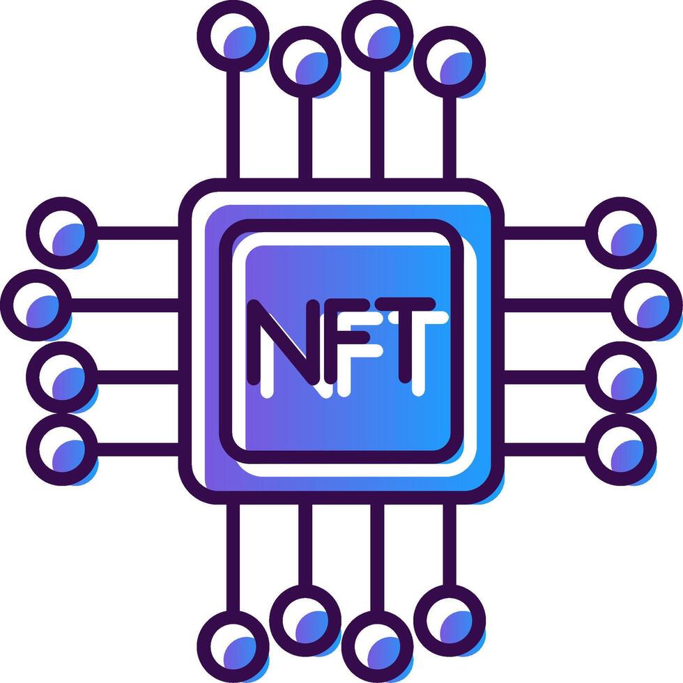 Nft Gradient Filled Icon vector
