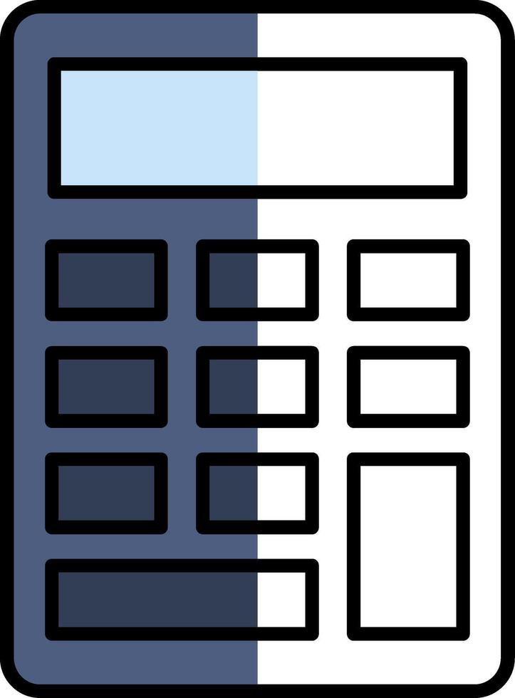 calculadora lleno medio cortar icono vector