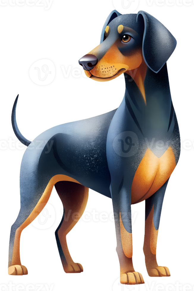 Austrian Black and Tan Hound stand isolated transparent background png