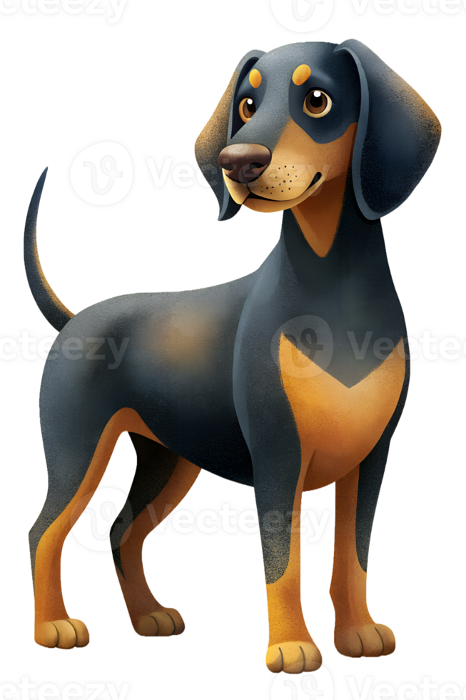 Austrian Black and Tan Hound stand isolated transparent background png