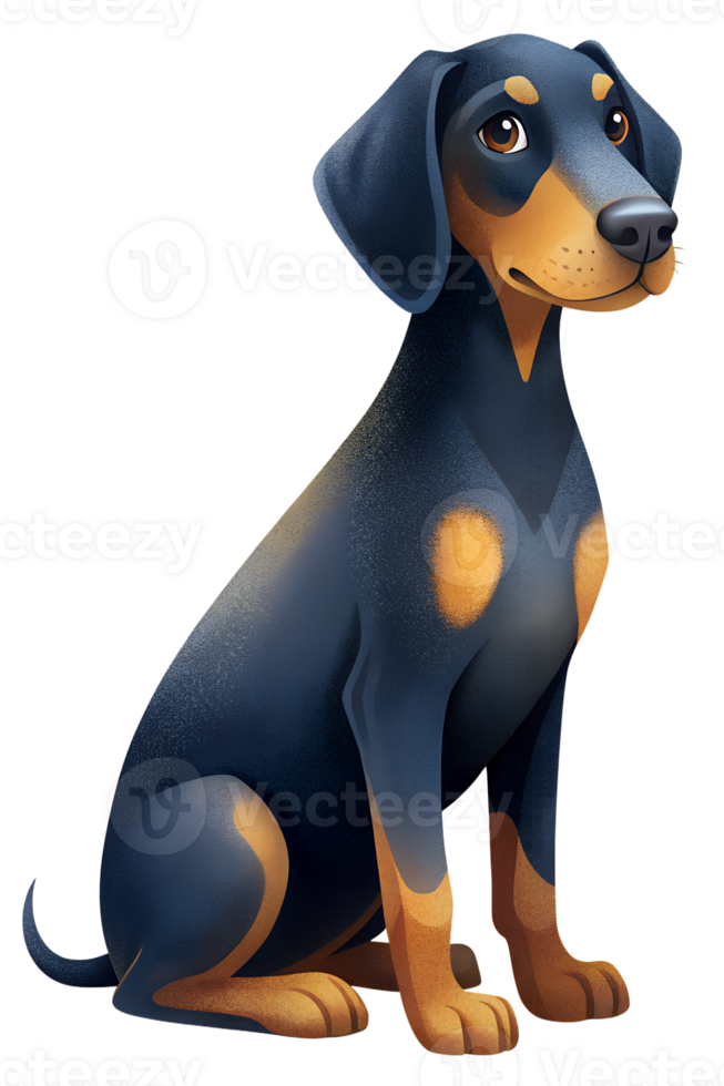 Austrian Black and Tan Hound sit isolated transparent background png