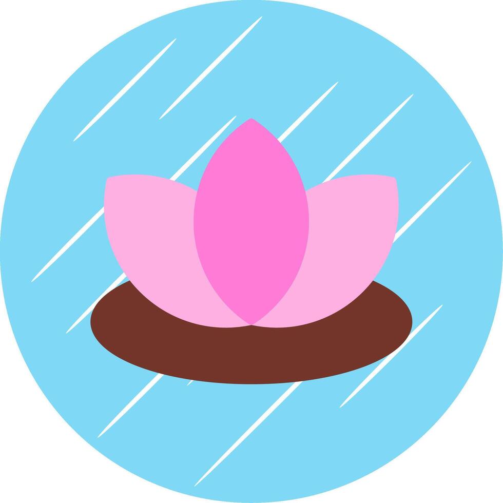 Lotus Flat Blue Circle Icon vector