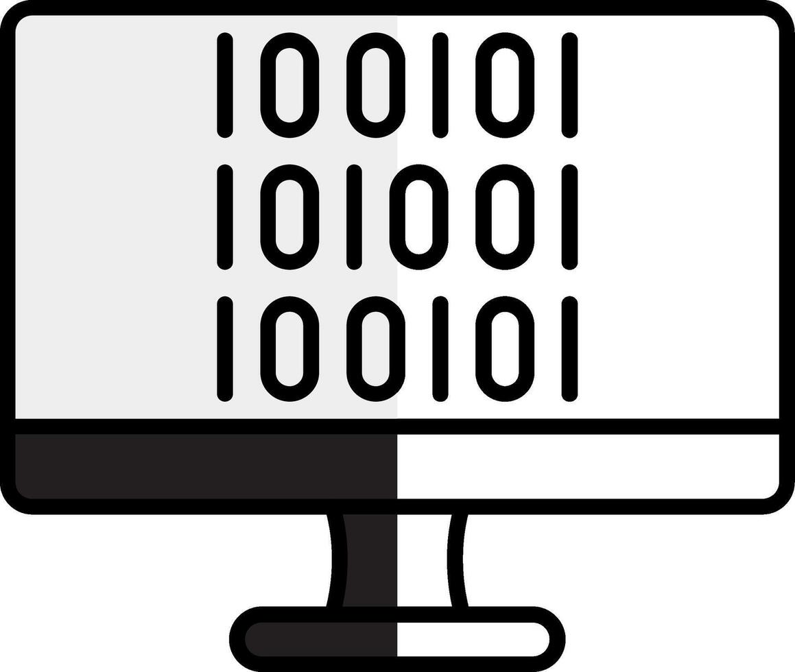 Binary Code Filled Half Cut Icon vector