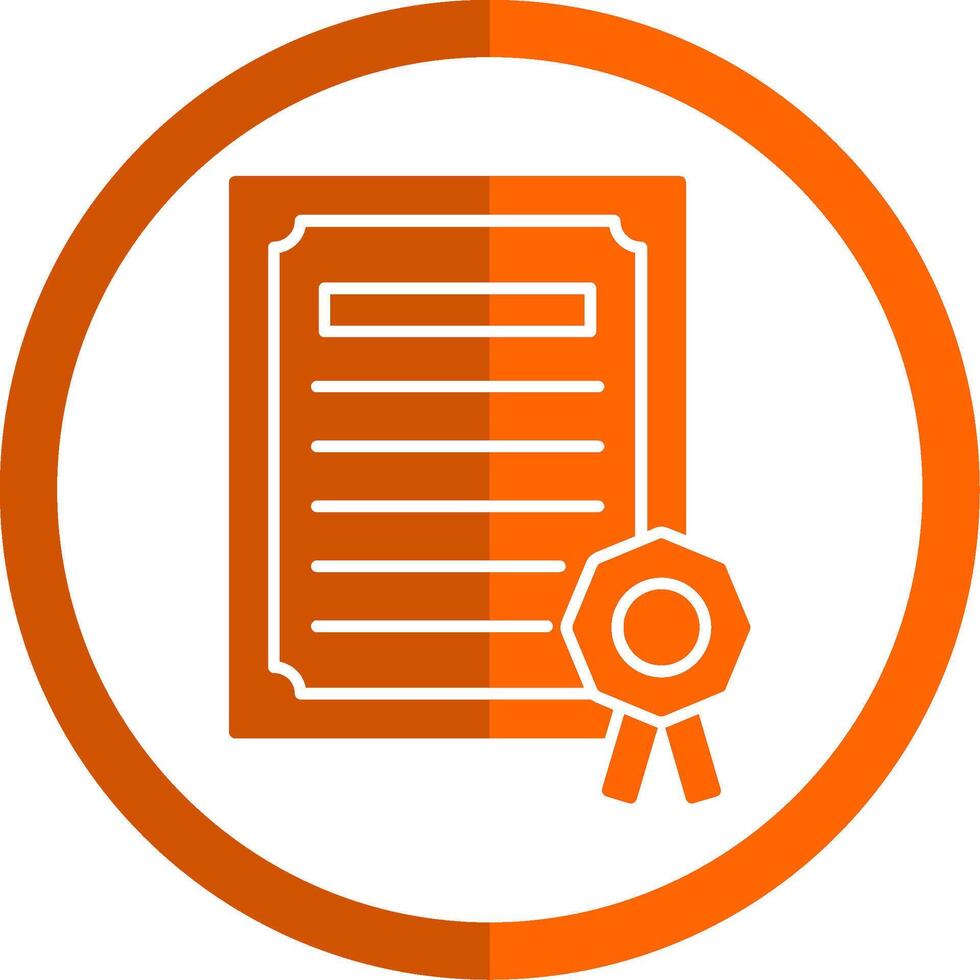 Diploma Glyph Orange Circle Icon vector