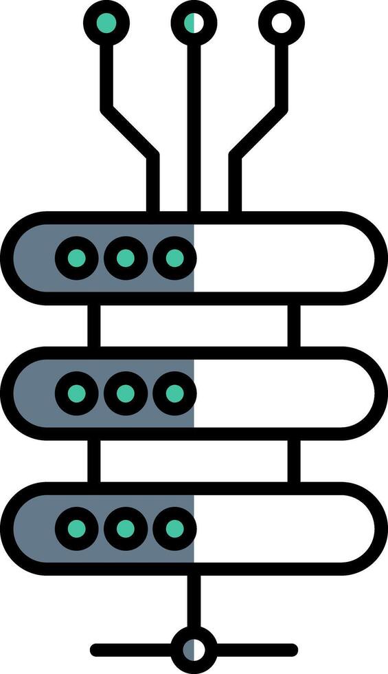 Data Network Filled Half Cut Icon vector
