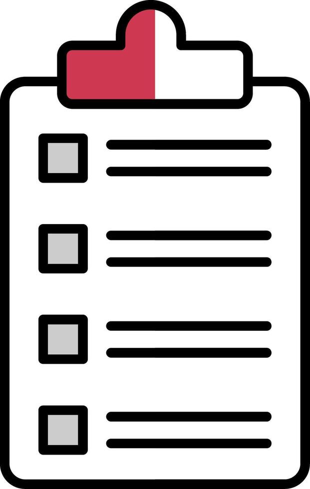 Lista de Verificación lleno medio cortar icono vector