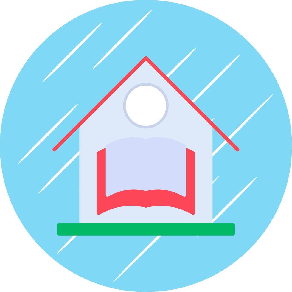 Home School Flat Blue Circle Icon vector