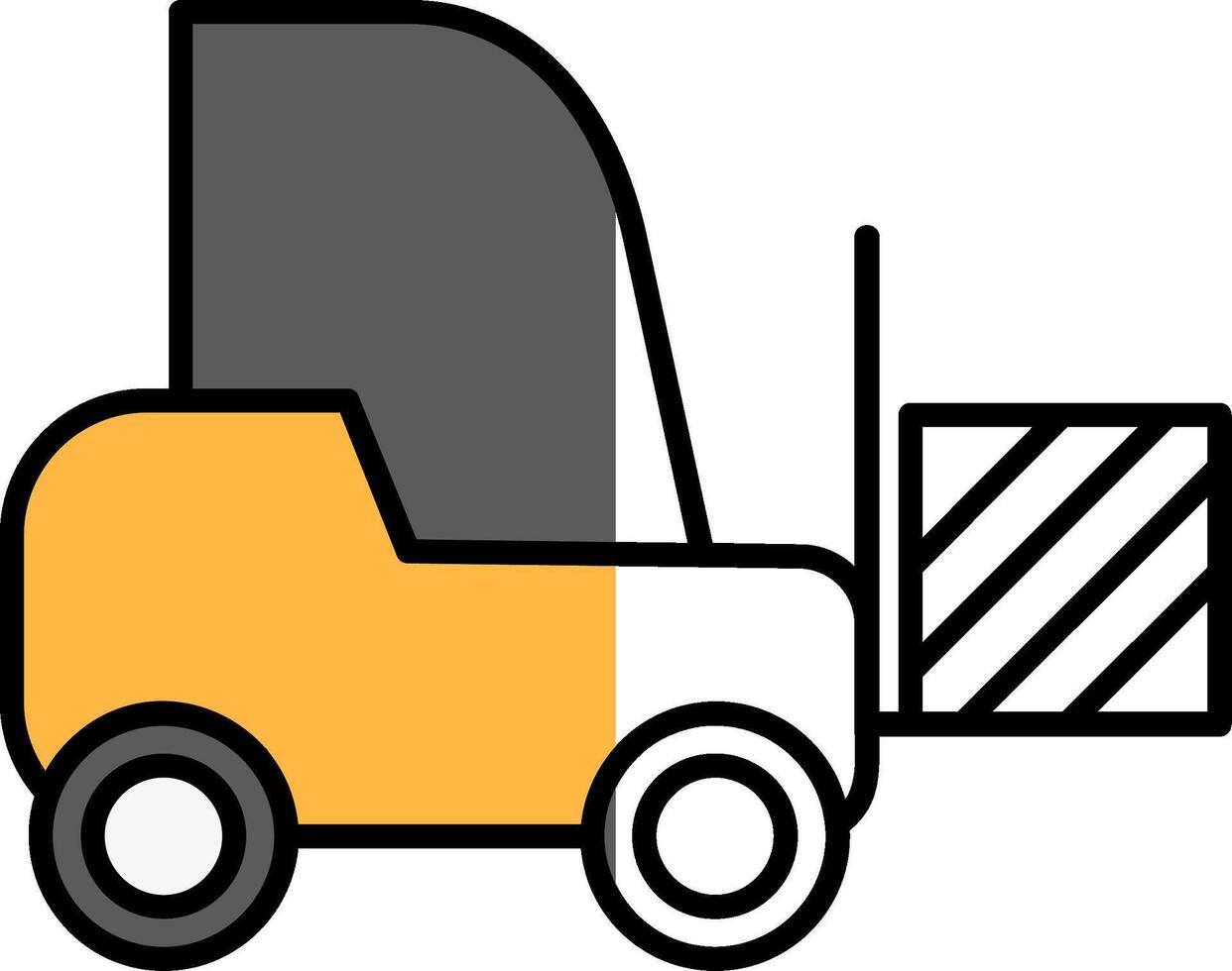 Forklift Filled Half Cut Icon vector