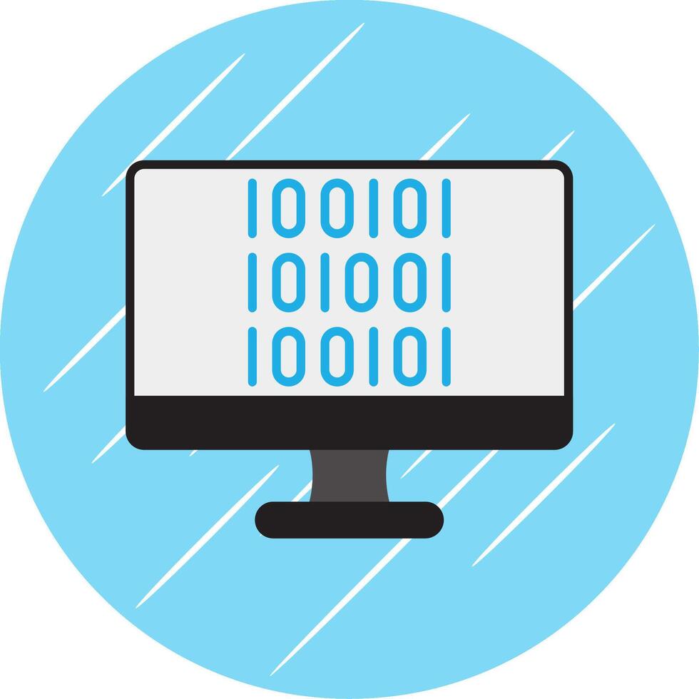 Binary Code Flat Blue Circle Icon vector