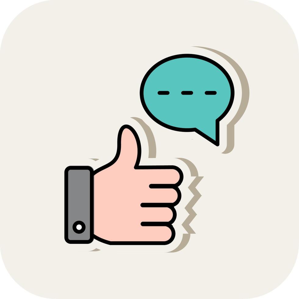 Good Feedback Line Filled White Shadow Icon vector