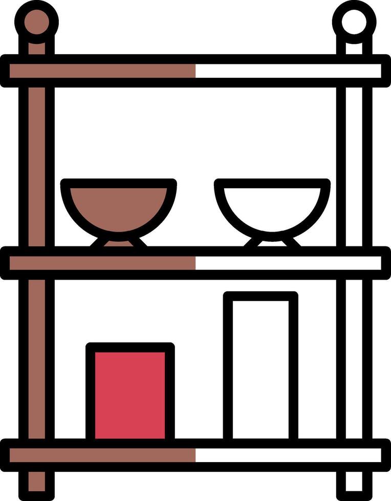 Shelves Filled Half Cut Icon vector