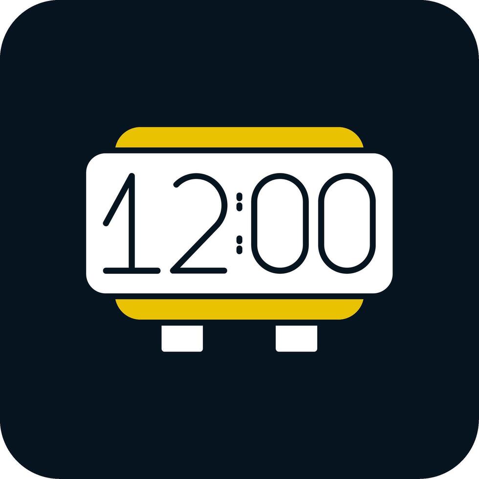 icono de dos colores de glifo de reloj digital vector