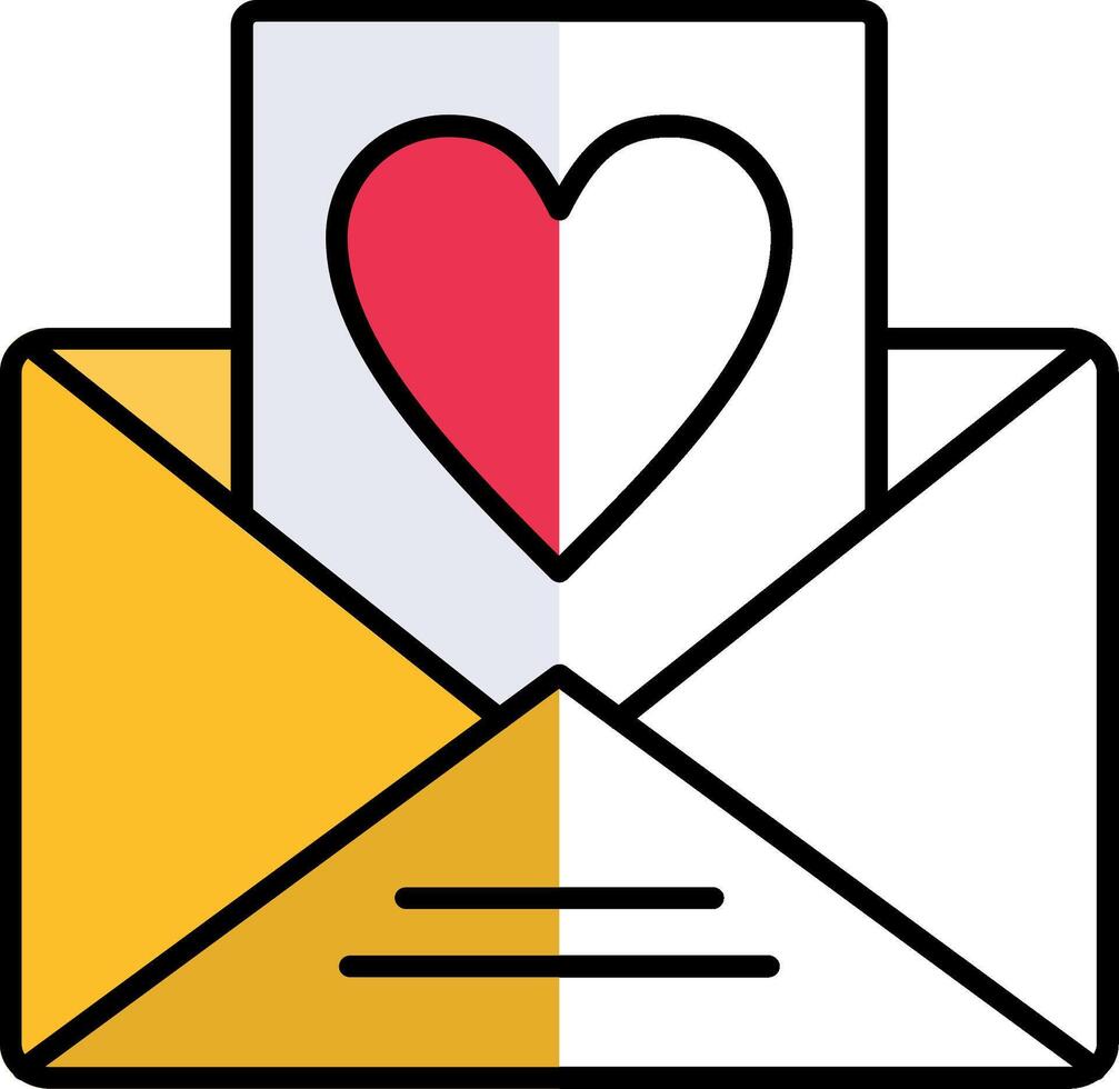 Love Message Filled Half Cut Icon vector