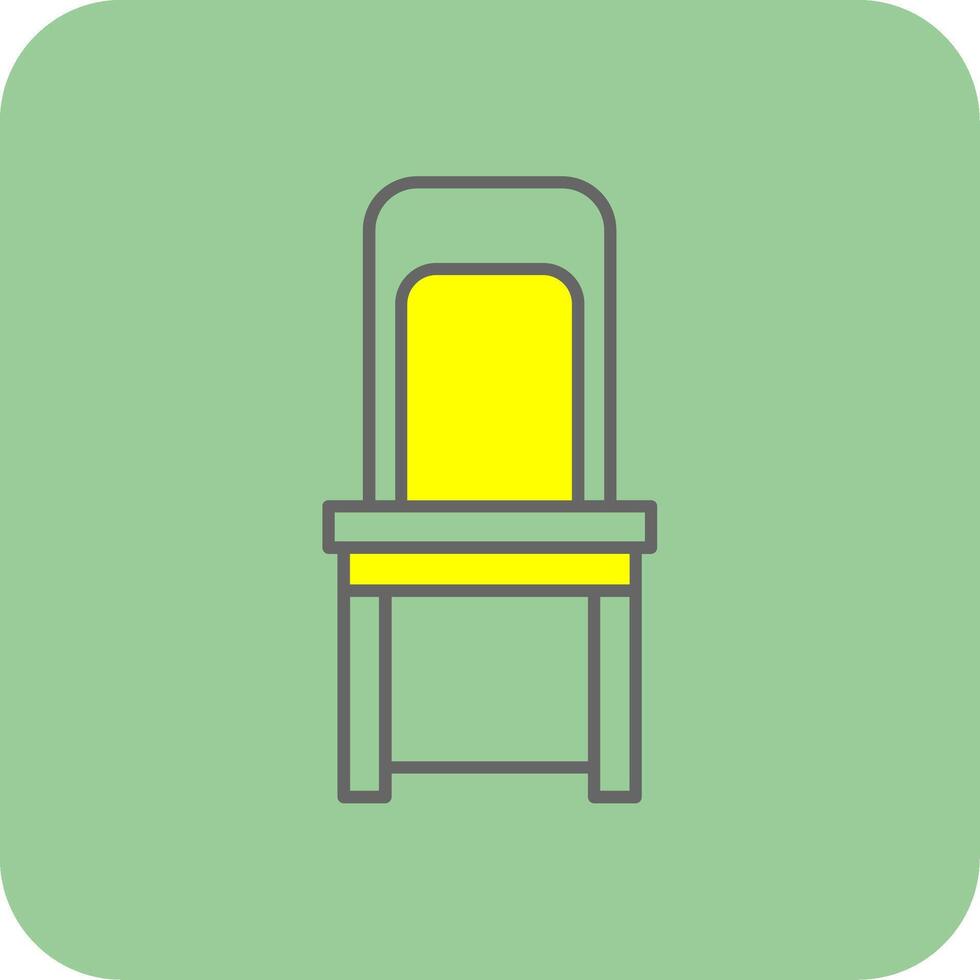 Dining Chair Filled Yellow Icon vector
