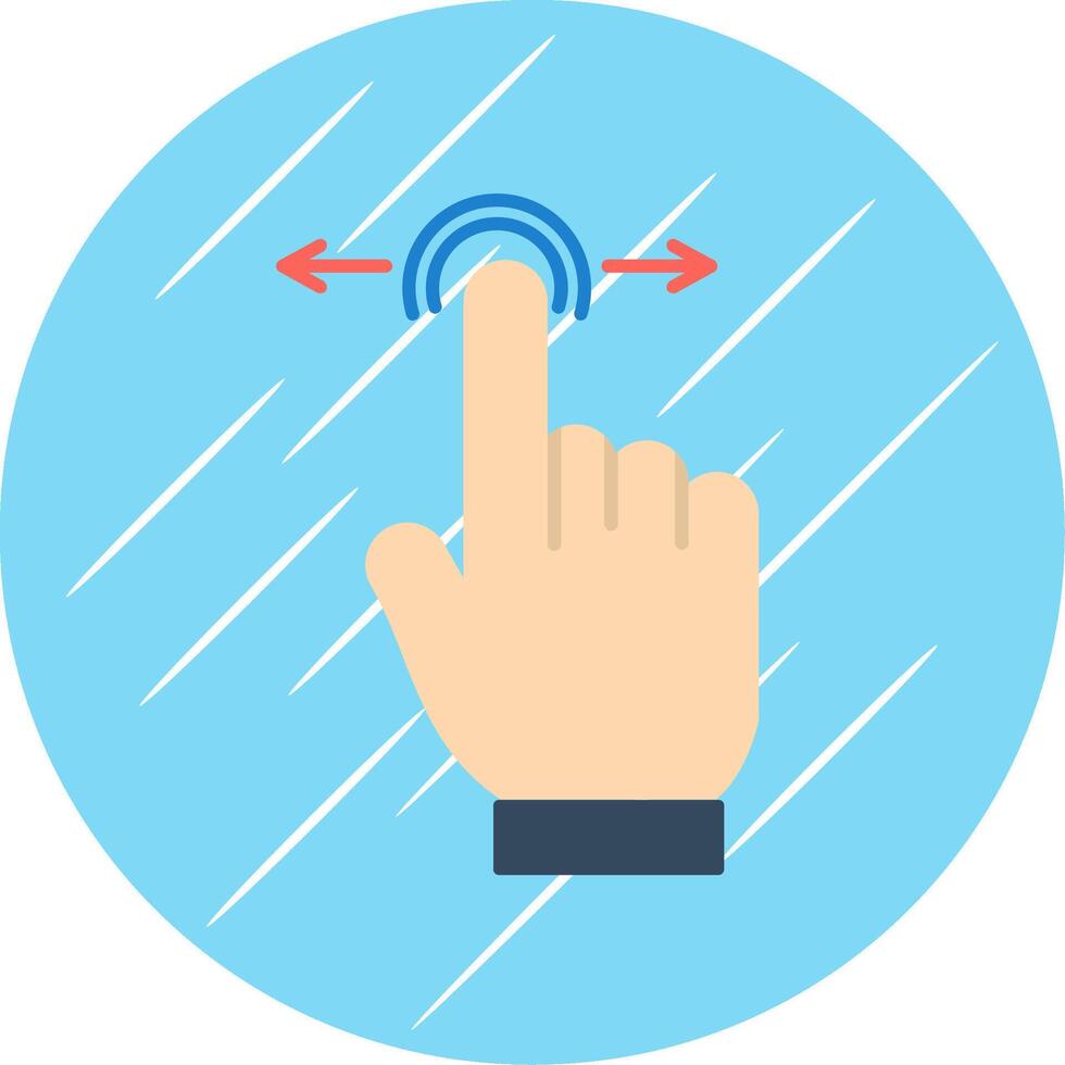 Swipe Flat Blue Circle Icon vector