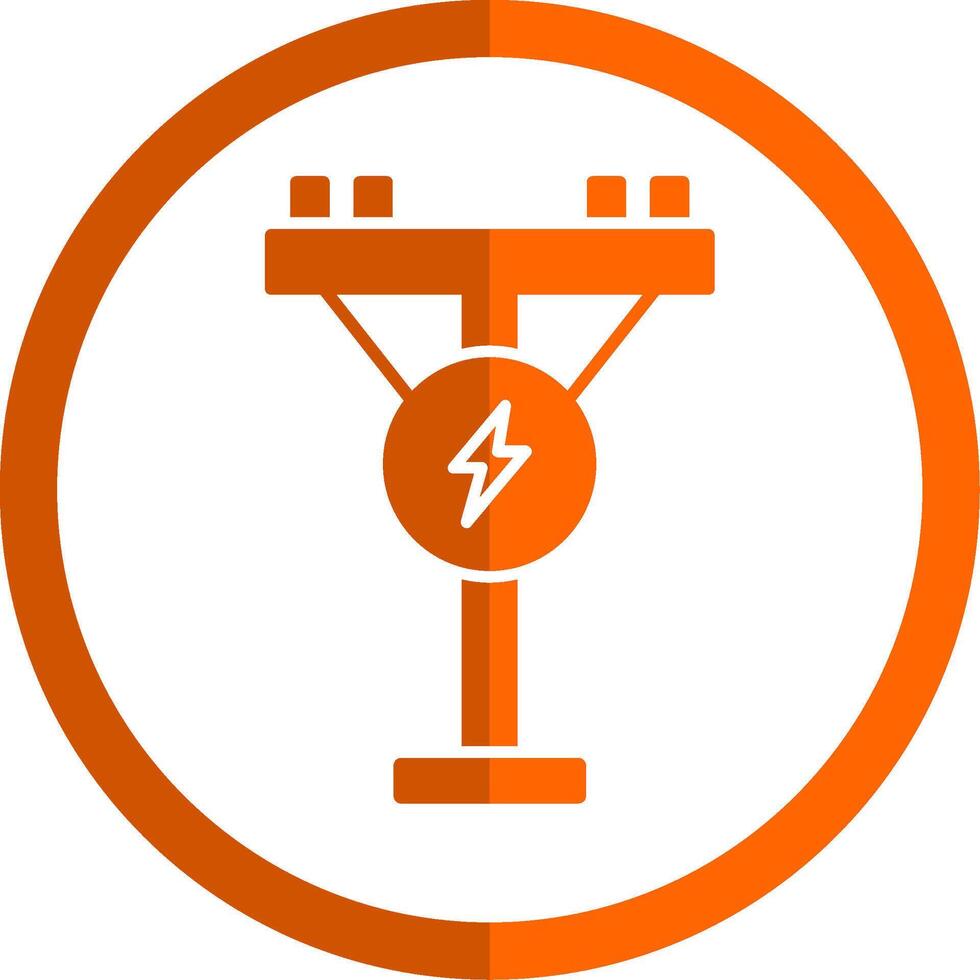 eléctrico polo glifo naranja circulo icono vector