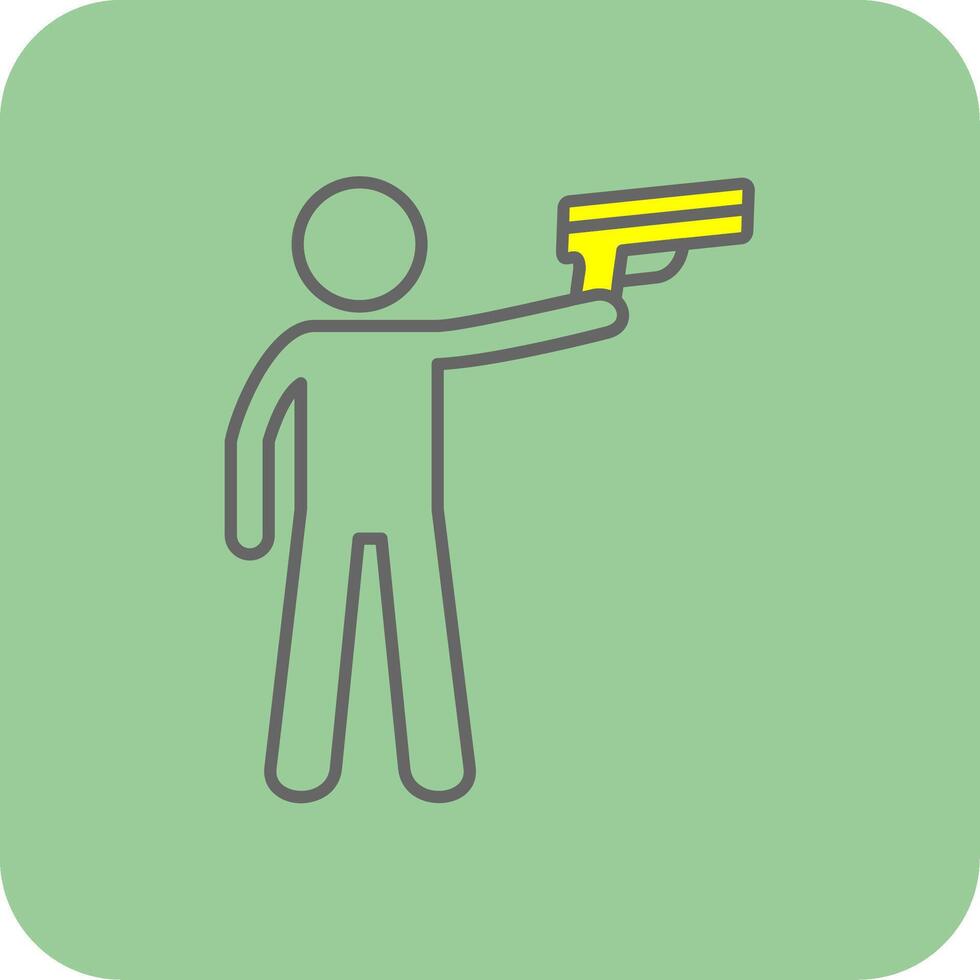 Policeman Holding Gun Filled Yellow Icon vector