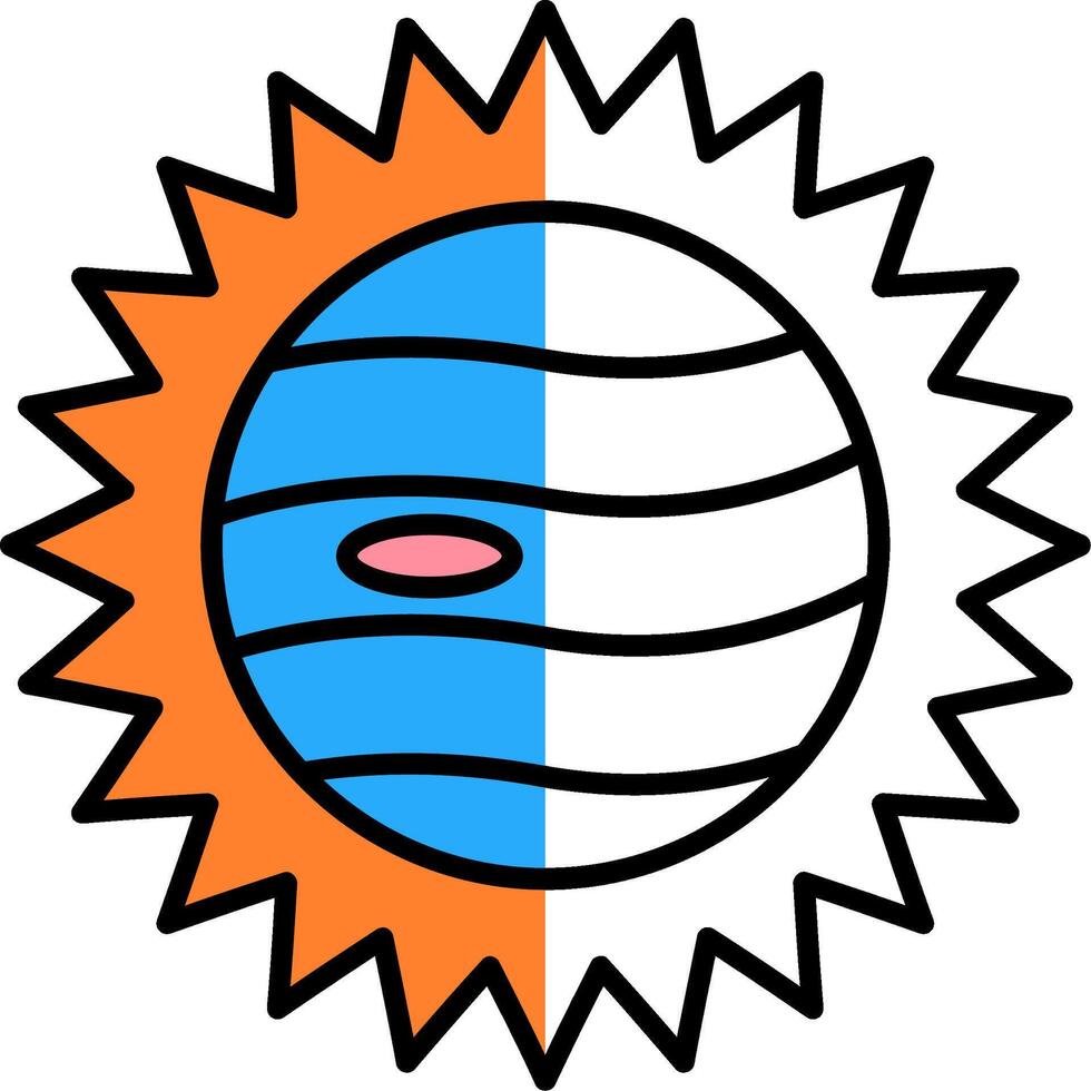 Eclipse Filled Half Cut Icon vector