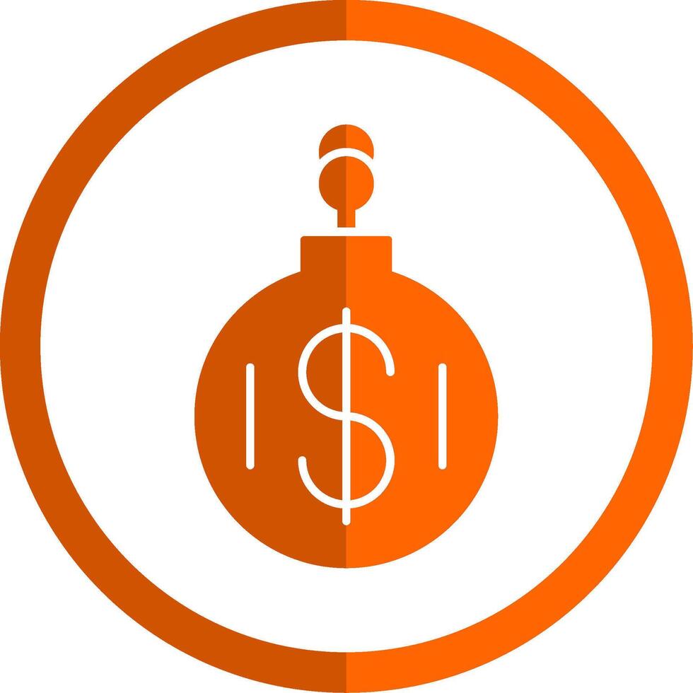 Debt Glyph Orange Circle Icon vector