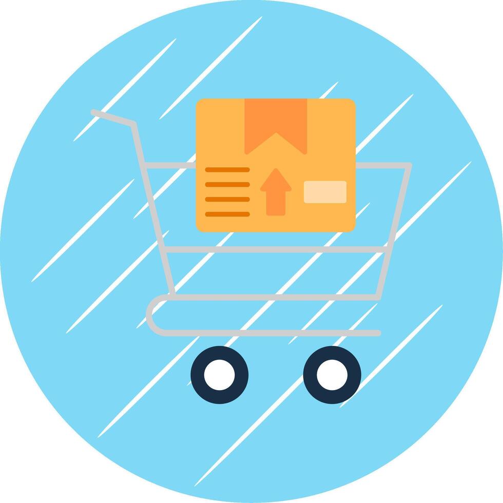 Shopping Cart Flat Blue Circle Icon vector