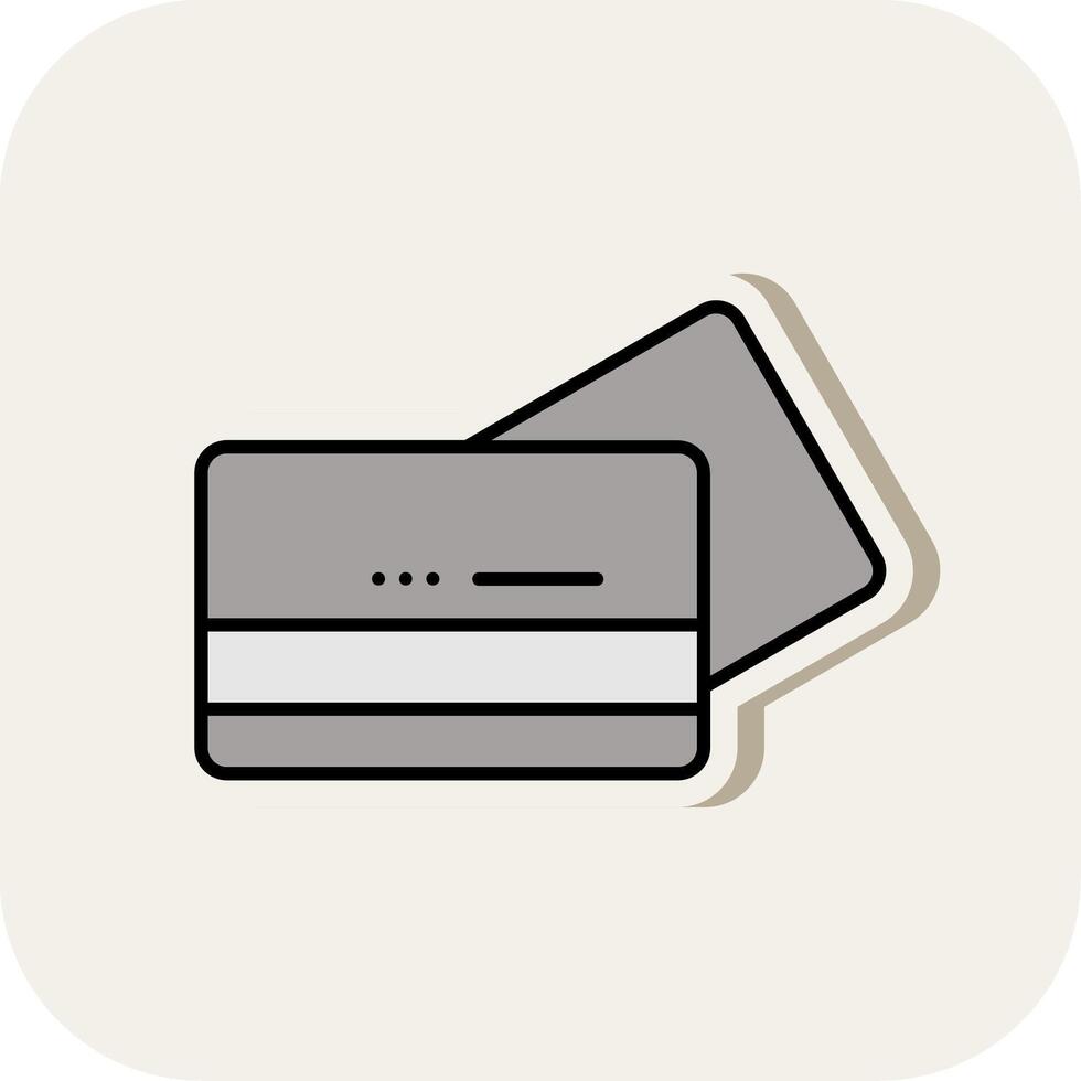 Card Payment Line Filled White Shadow Icon vector