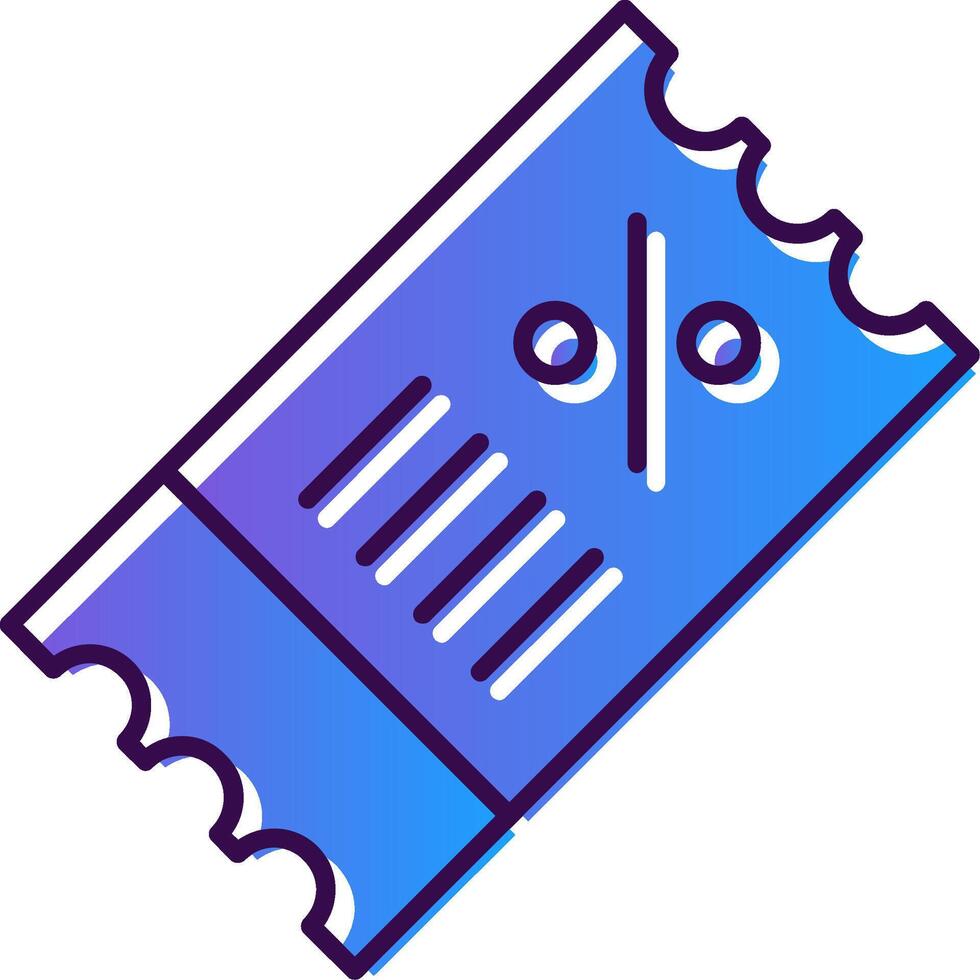 Discount Voucher Gradient Filled Icon vector
