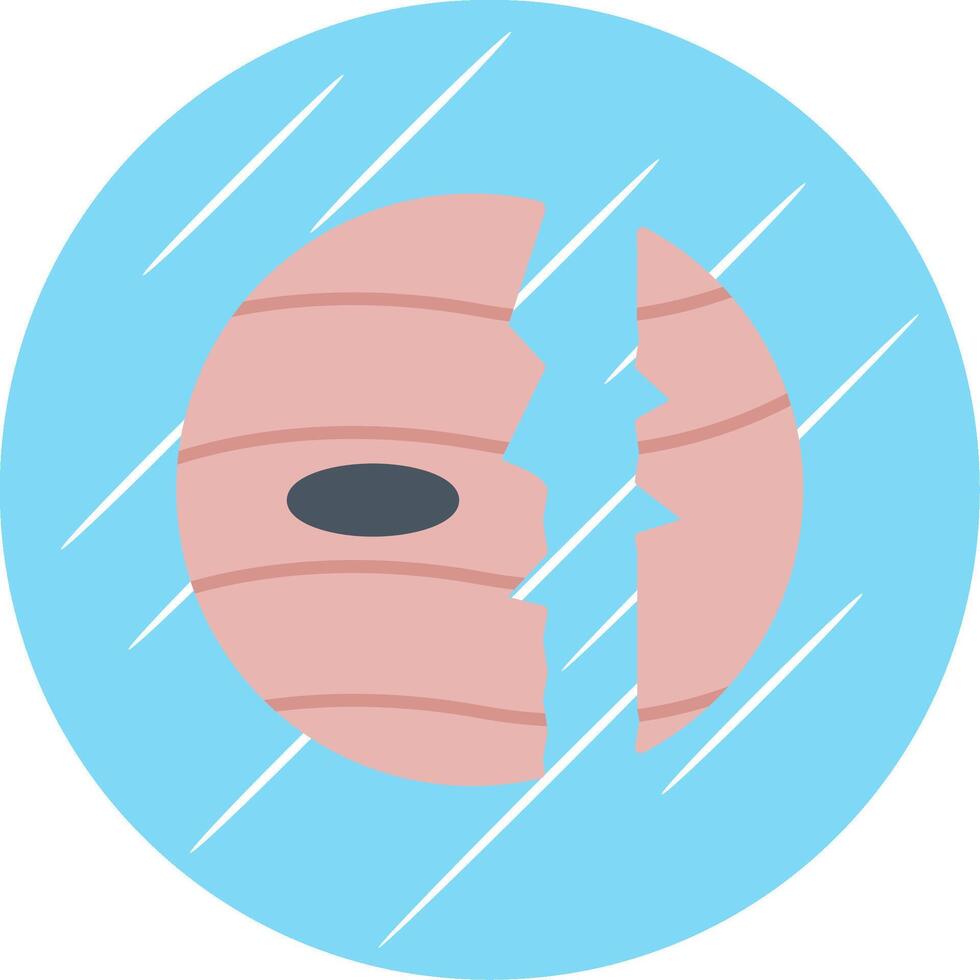 Destroyed Flat Blue Circle Icon vector