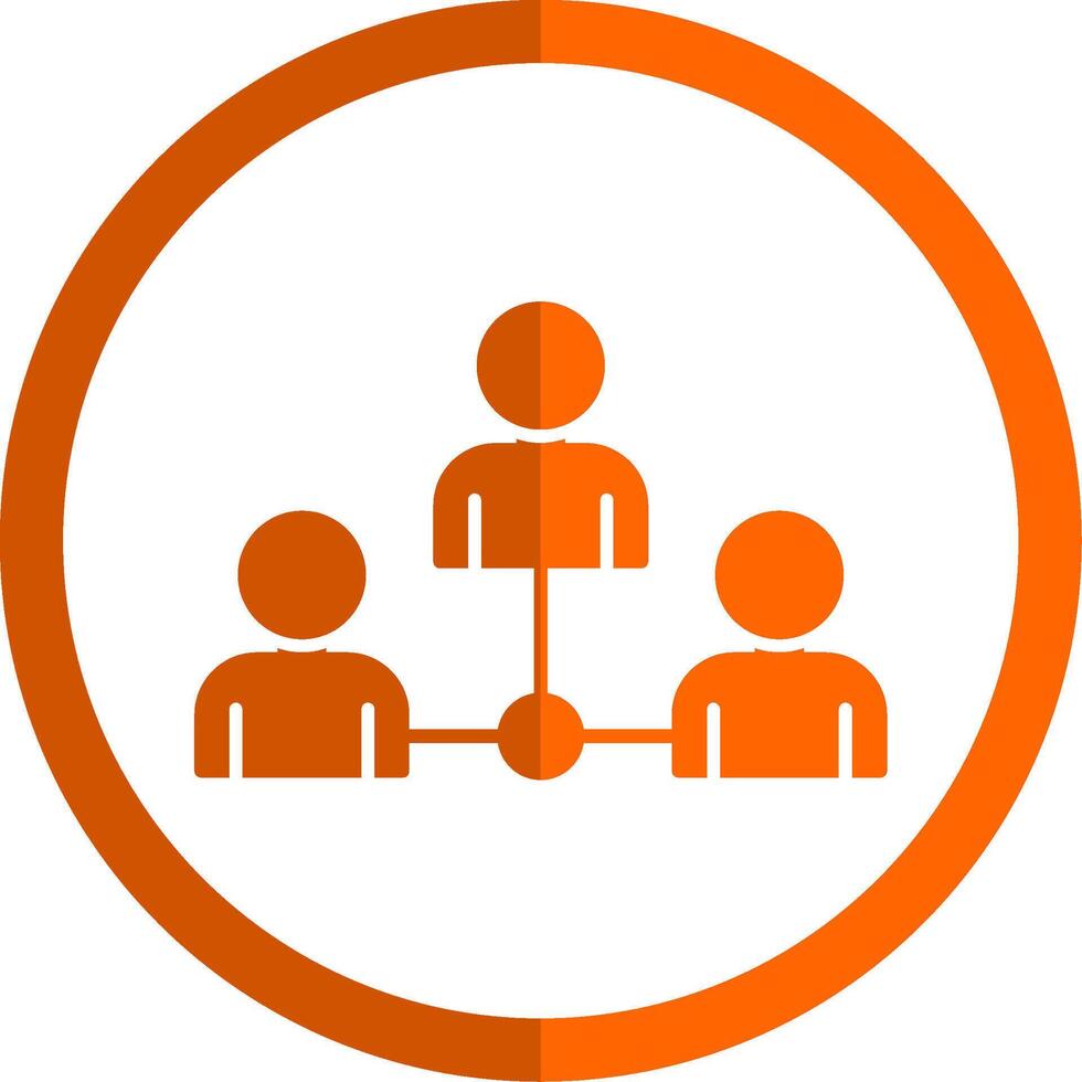 Colleague Glyph Orange Circle Icon vector