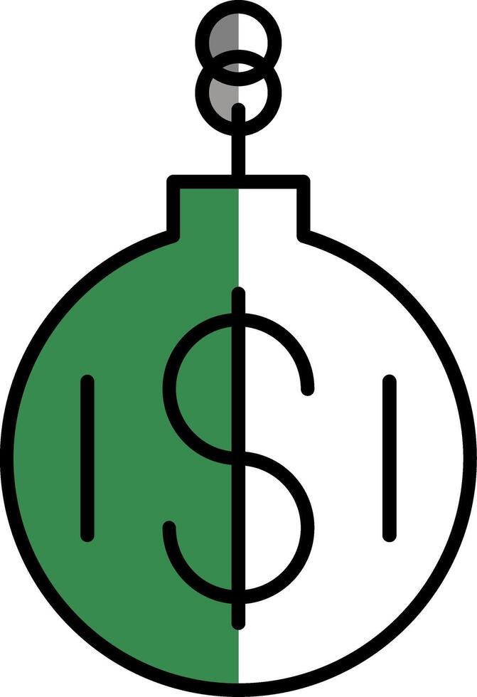 Debt Filled Half Cut Icon vector