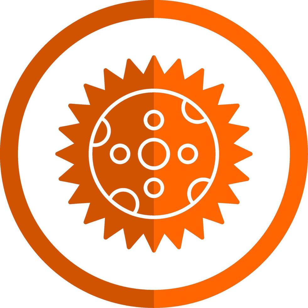 eclipse glifo naranja circulo icono vector