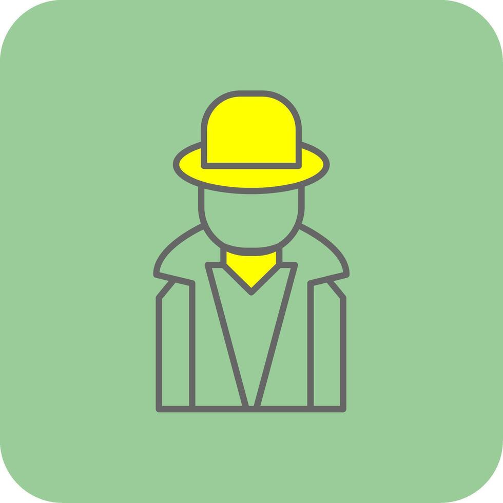 Hacker Filled Yellow Icon vector