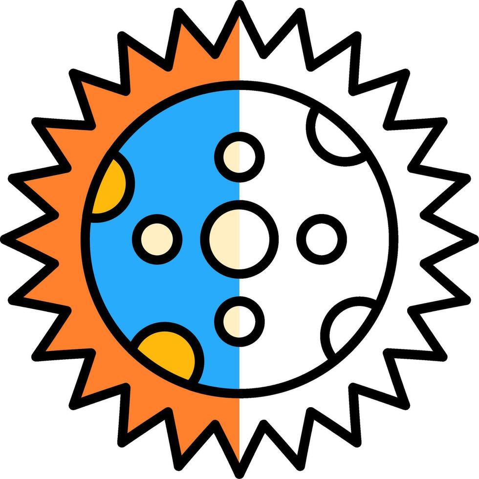 Eclipse Filled Half Cut Icon vector