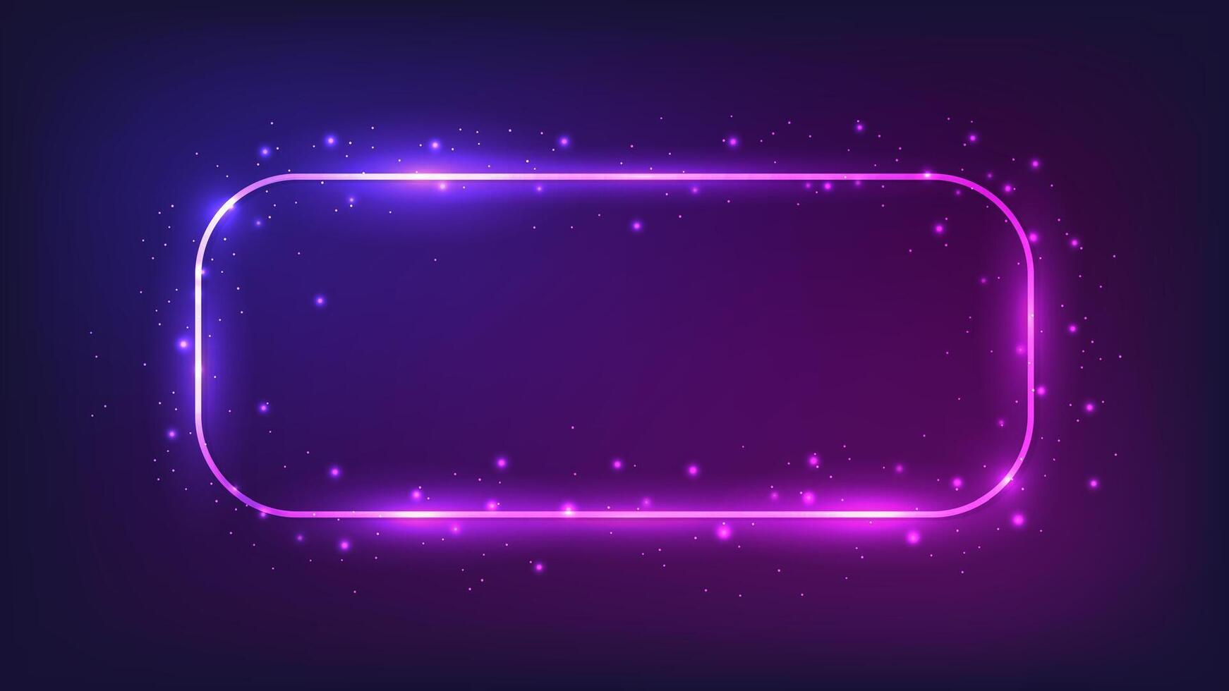 Neon rectangular frame with shining effects vector