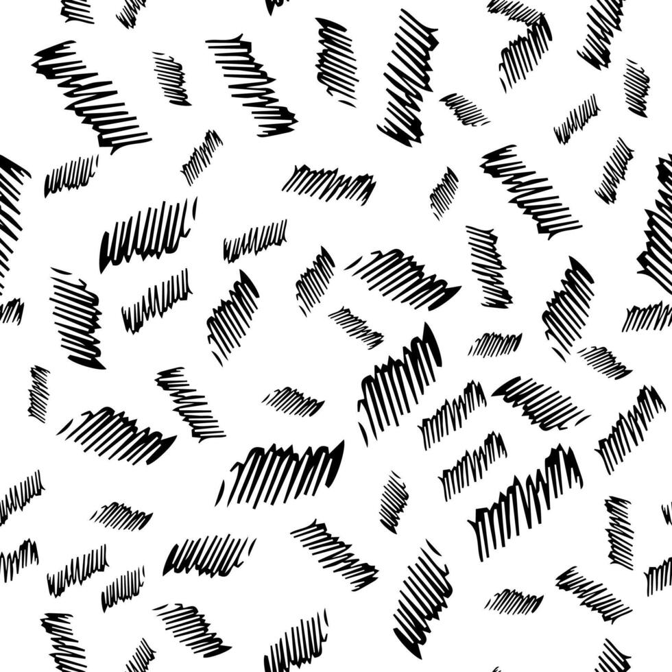 Seamless pattern with black pencil brushstrokes vector