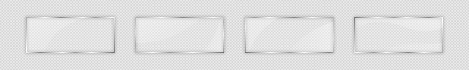 Glass plate in rectangle frame vector