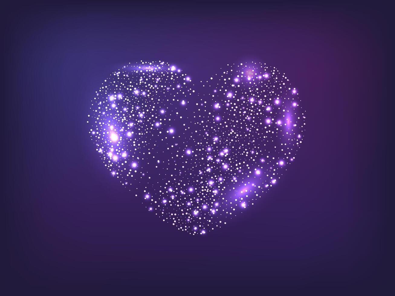 Neon heart on dark background vector