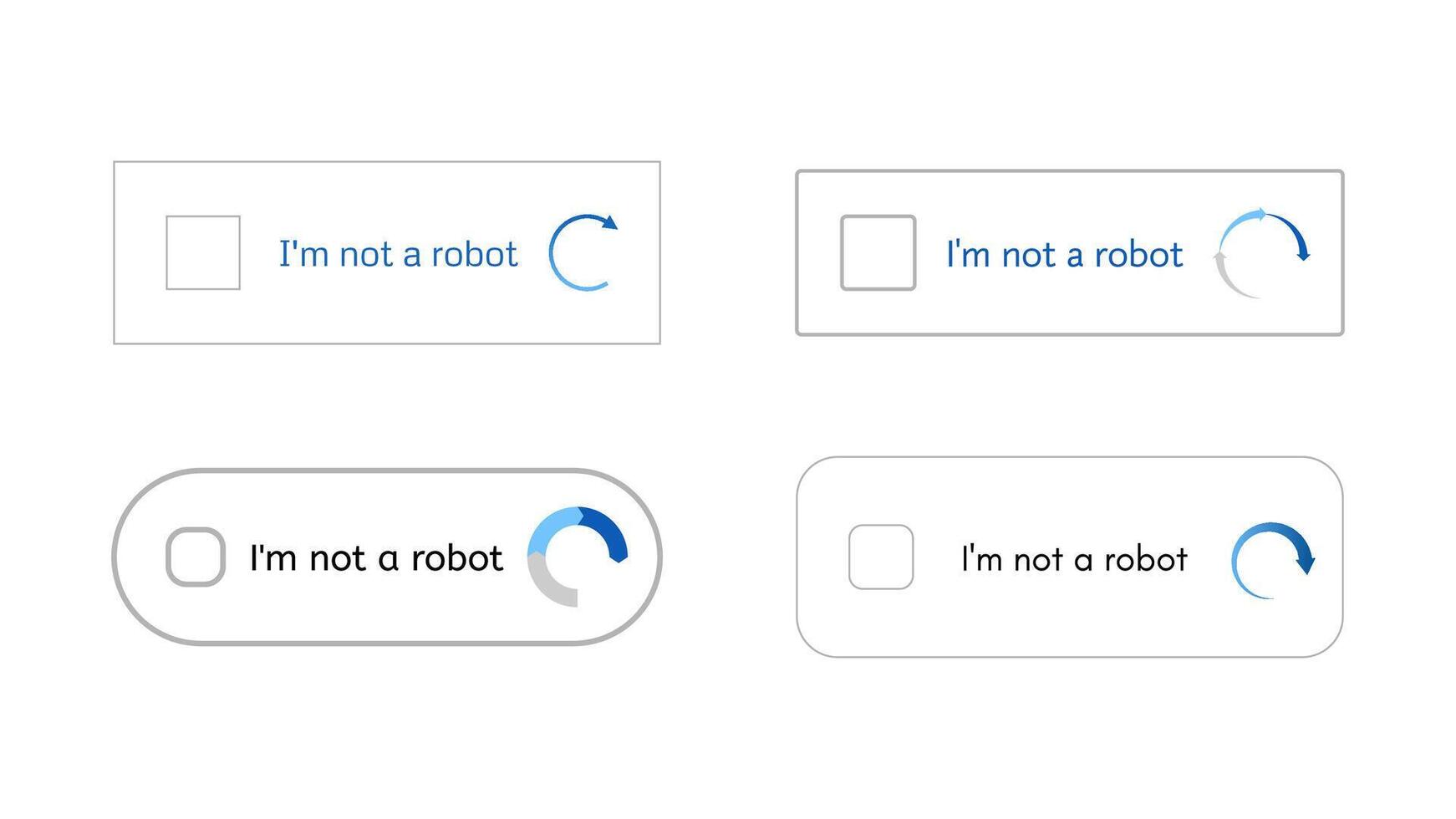 Template for entering captcha I'm not a robot vector