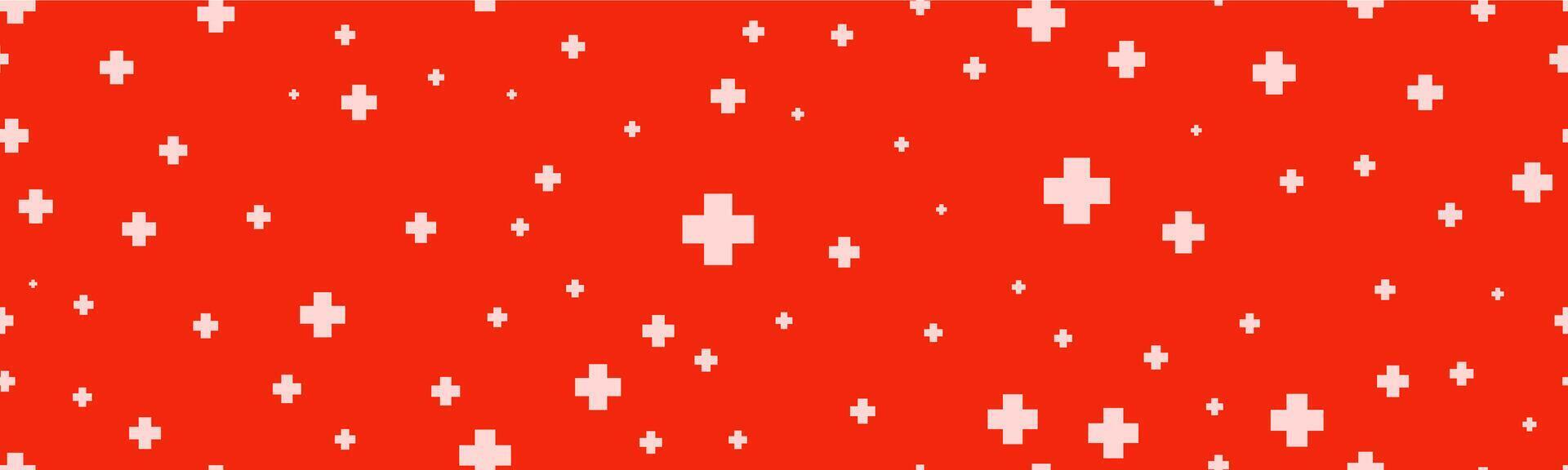 Seamless hospital background with plus symbols vector