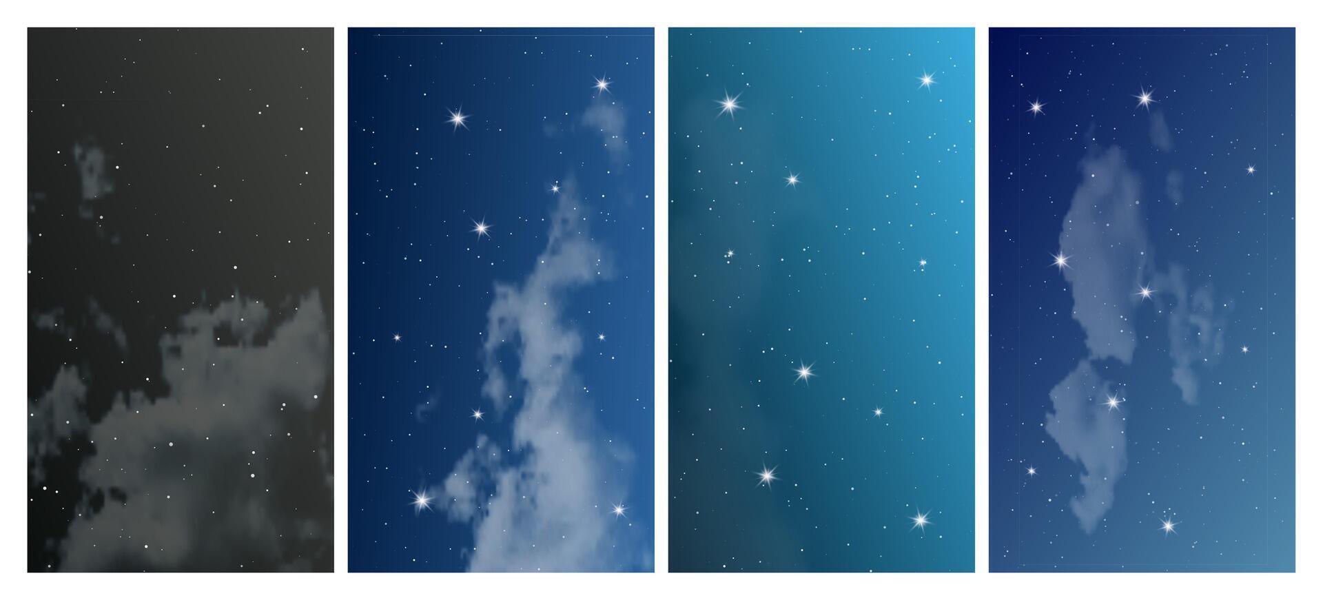 noche cielo con muchos estrellas vector