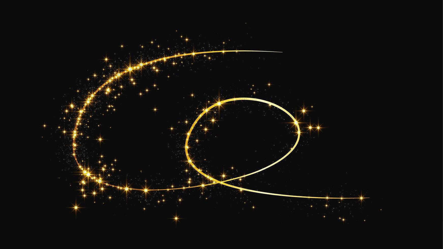 Gold glittering confetti wave and stardust vector