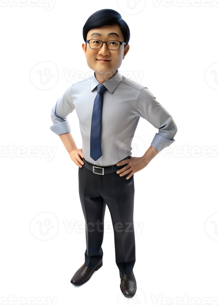 asia man was doing his hands and feet on his hips png