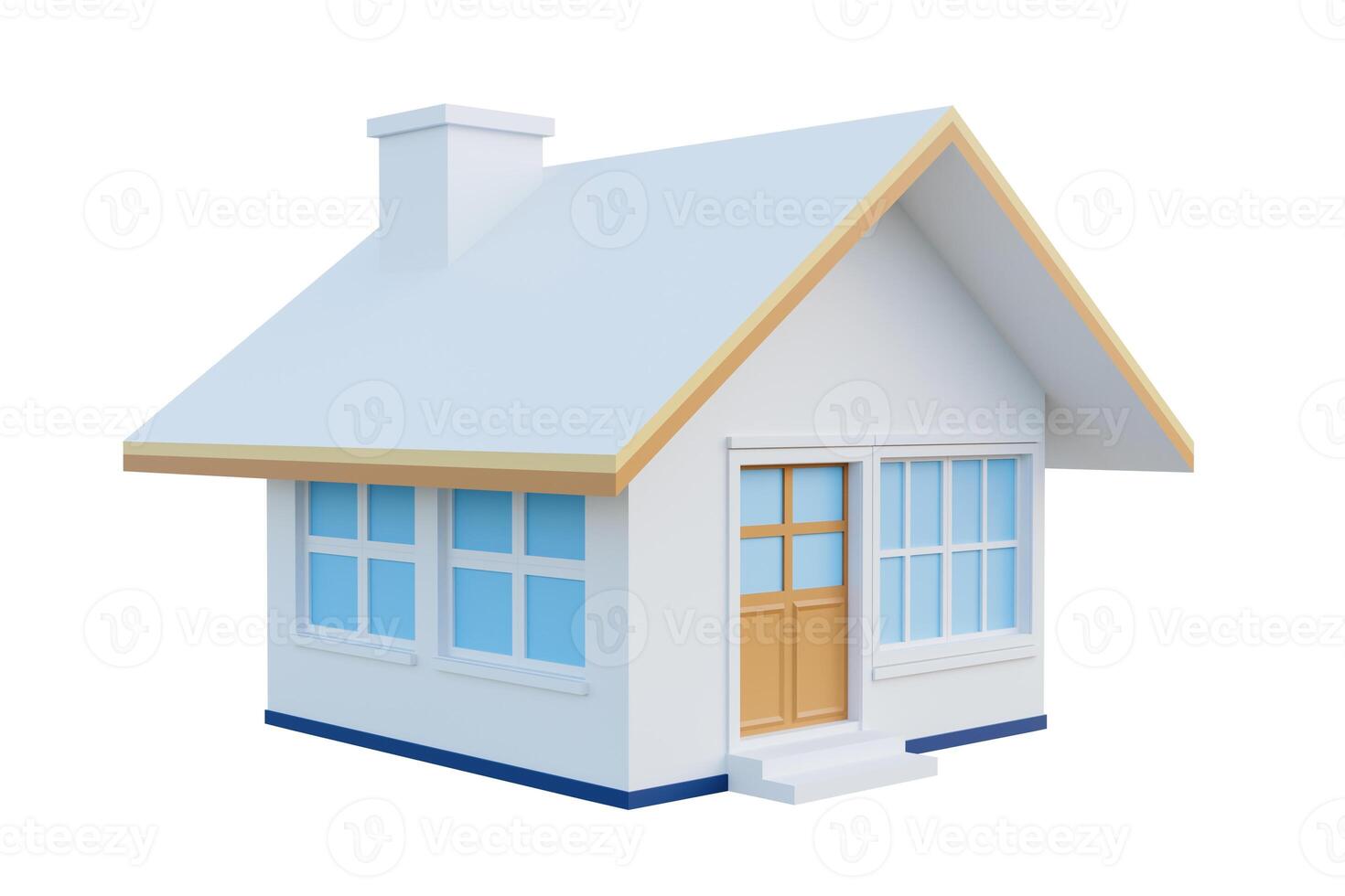 3D rendering of a house with solar photovoltaic panels on the roof. Buildings that use clean energy from the sun modern technology industry - clipping path photo