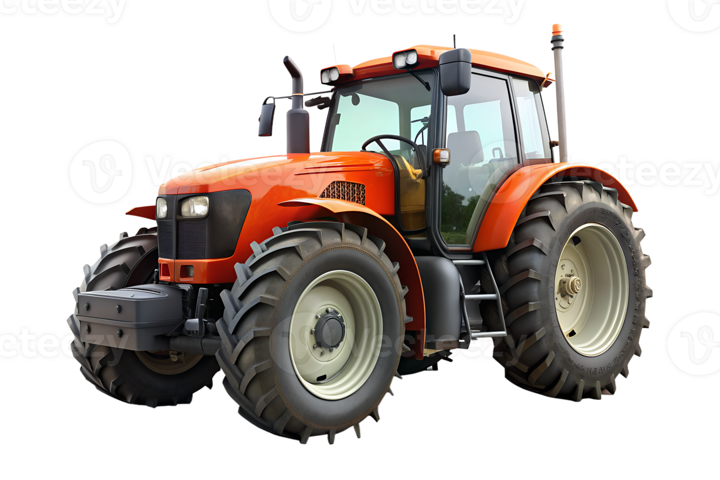 3d render style, tractor isolated on transparent background png