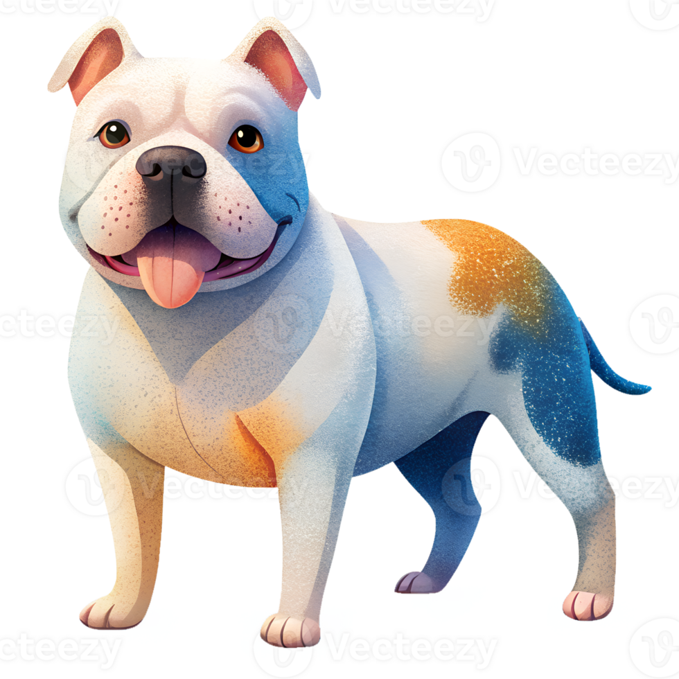 American Bulldog isolated on transparent background png